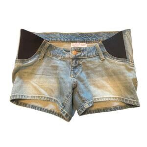 NWT Isabel Maternity Denim Shorts Expandable Side Panels Size 00